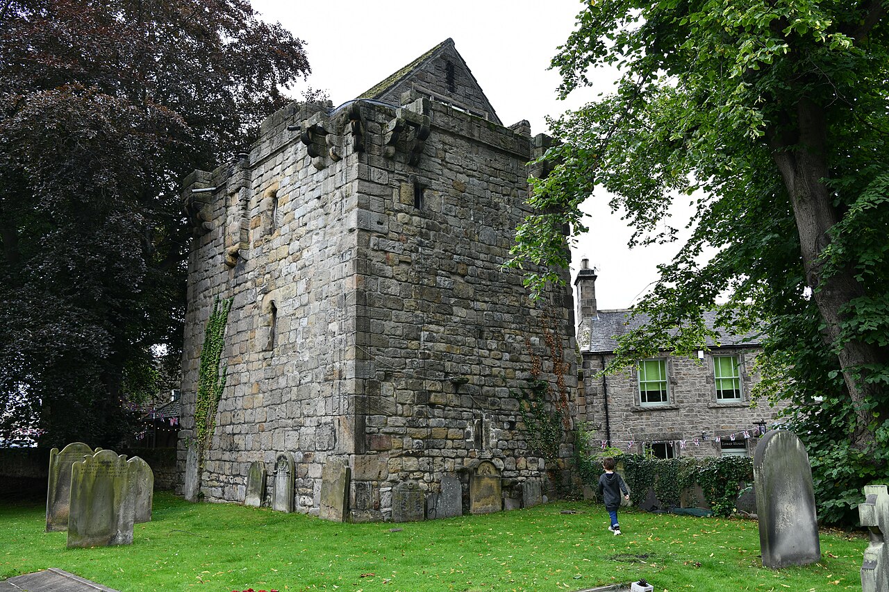 Corbridge, The Vicar's Pele built from reused Roman stone